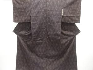 斜め格子模様織り出し手織り紬着物